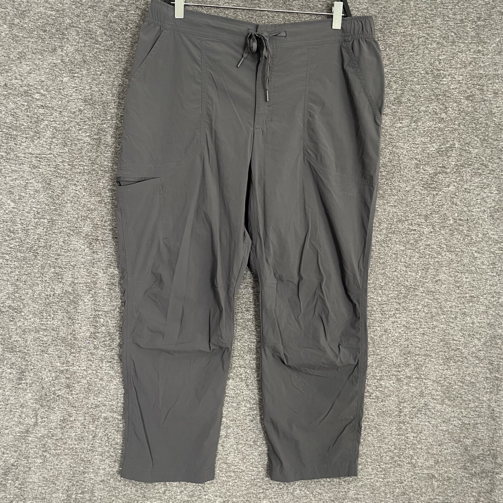 Ll Bean Water Resistant Cresta Pants Mens Size L Gray Drawstring 34x28